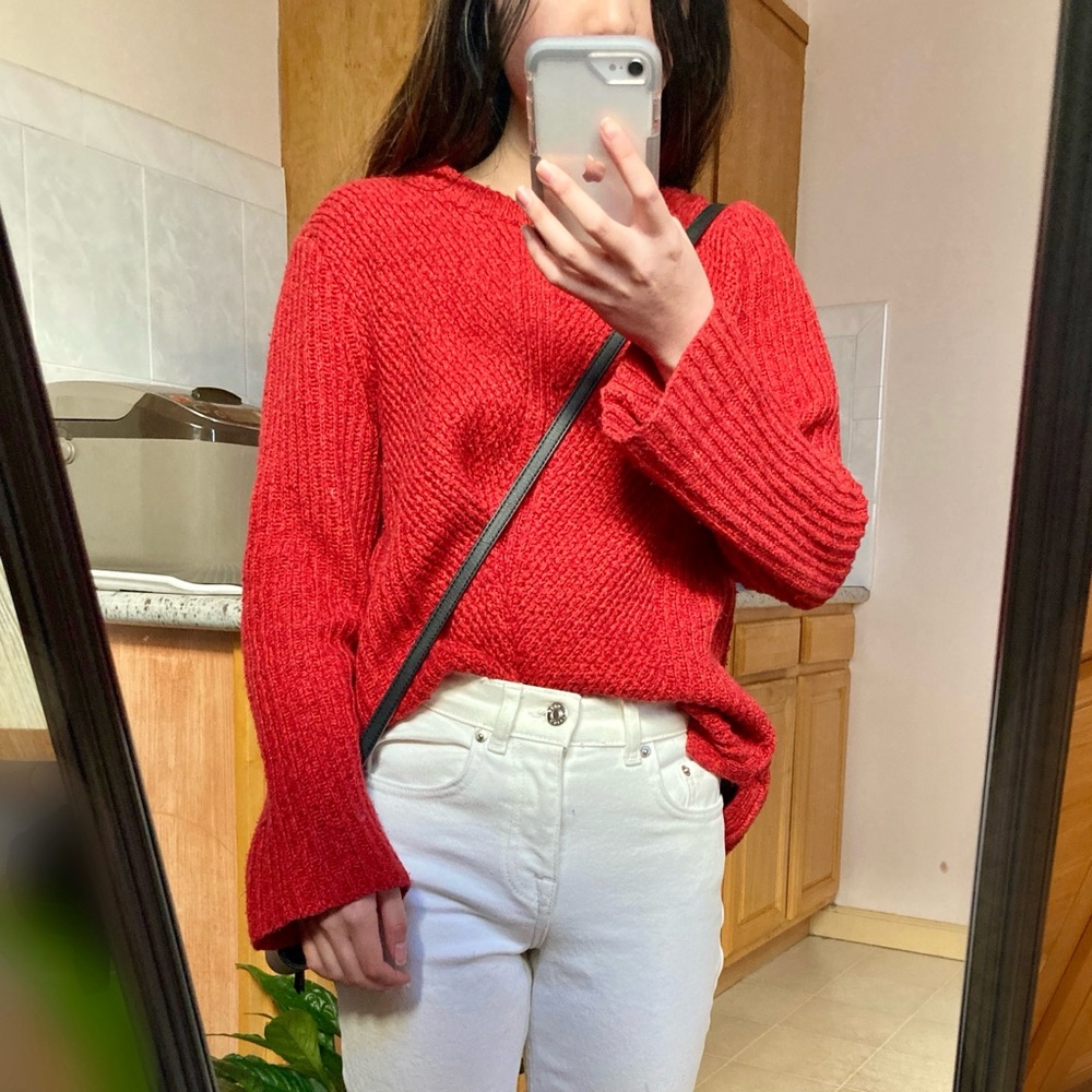Madewell || Red knit sweater